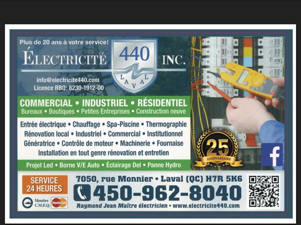 Electricité 440 Inc. | 7050 Rue Monnier, Laval, QC H7R 5K6, Canada | Phone: (450) 962-8040