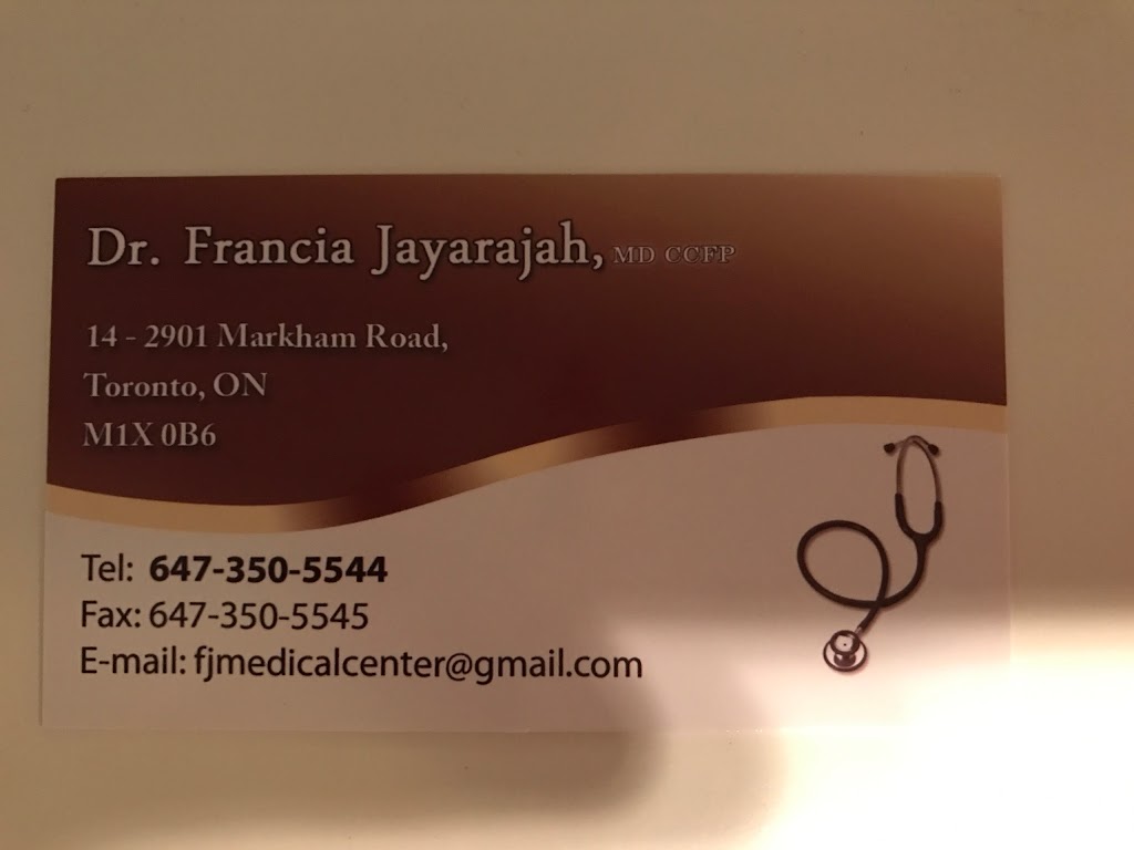 Dr. Francia Jayarajah | 2901 Markham Rd unit 14, Scarborough, ON M1X 0B6, Canada | Phone: (647) 350-5544