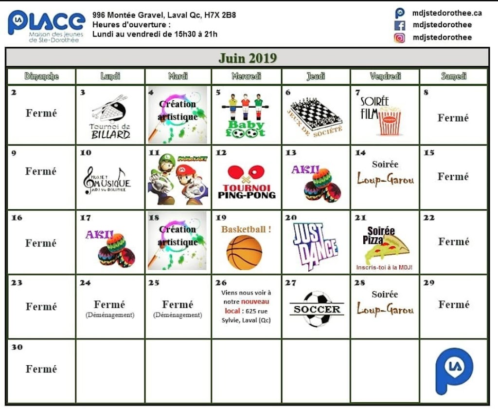 Maison Des Jeunes Ste-Dorothée | 625 Rue Sylvie, Laval, QC H7X 2X2, Canada | Phone: (450) 689-8000