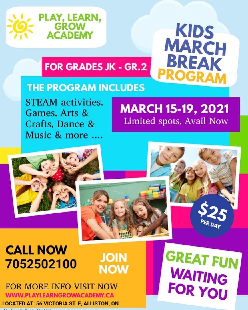 Play, Learn, Grow Academy | 56 Victoria St E, Alliston, ON L9R 1L5, Canada | Phone: (705) 250-2100