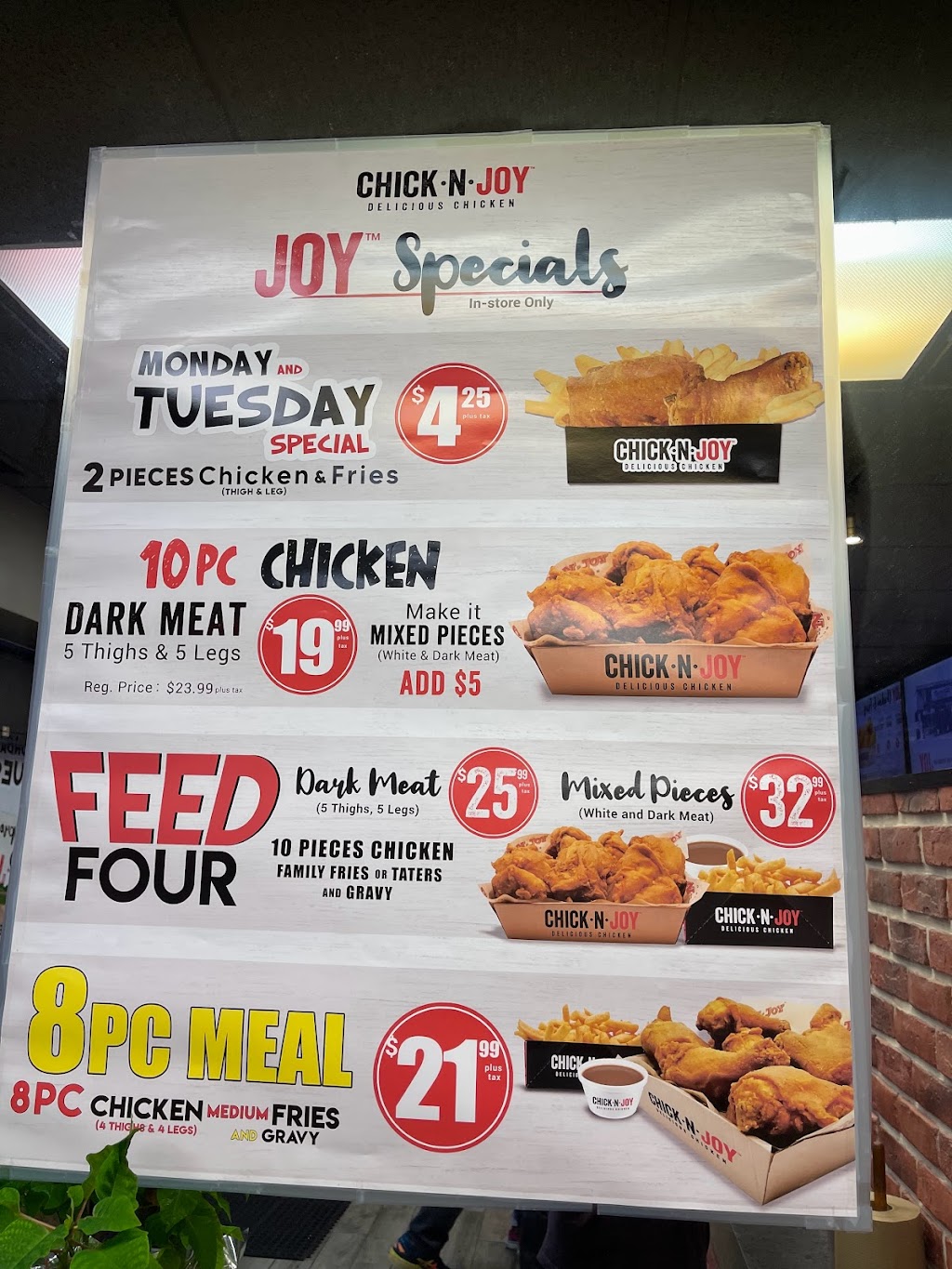 CHICK•N•JOY | 705 Kingston Rd, Pickering, ON L1V 6K3, Canada | Phone: (905) 492-7288