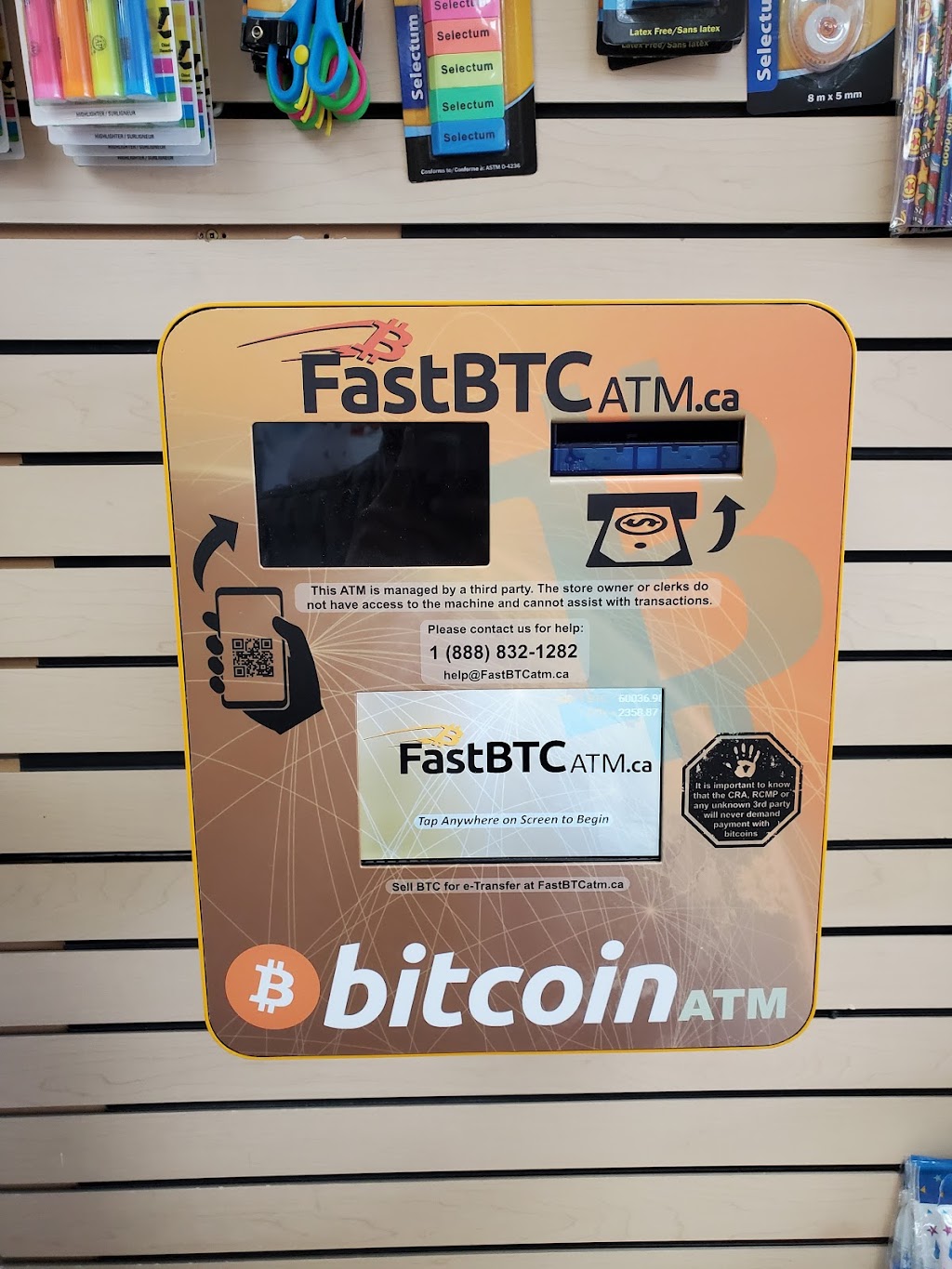 FastBTC Bitcoin ATM - Kitchen Food Fair Convenience | 1380 Major Mackenzie Dr E #7, Richmond Hill, ON L4S 0A1, Canada | Phone: (888) 832-1282