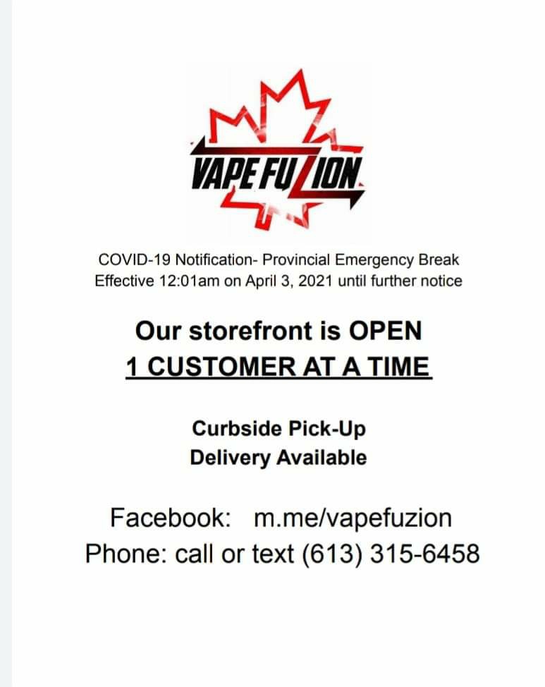 Vape Fuzion-Renfrew | 372 Raglan St S, Renfrew, ON K7V 1R7, Canada | Phone: (613) 315-6458