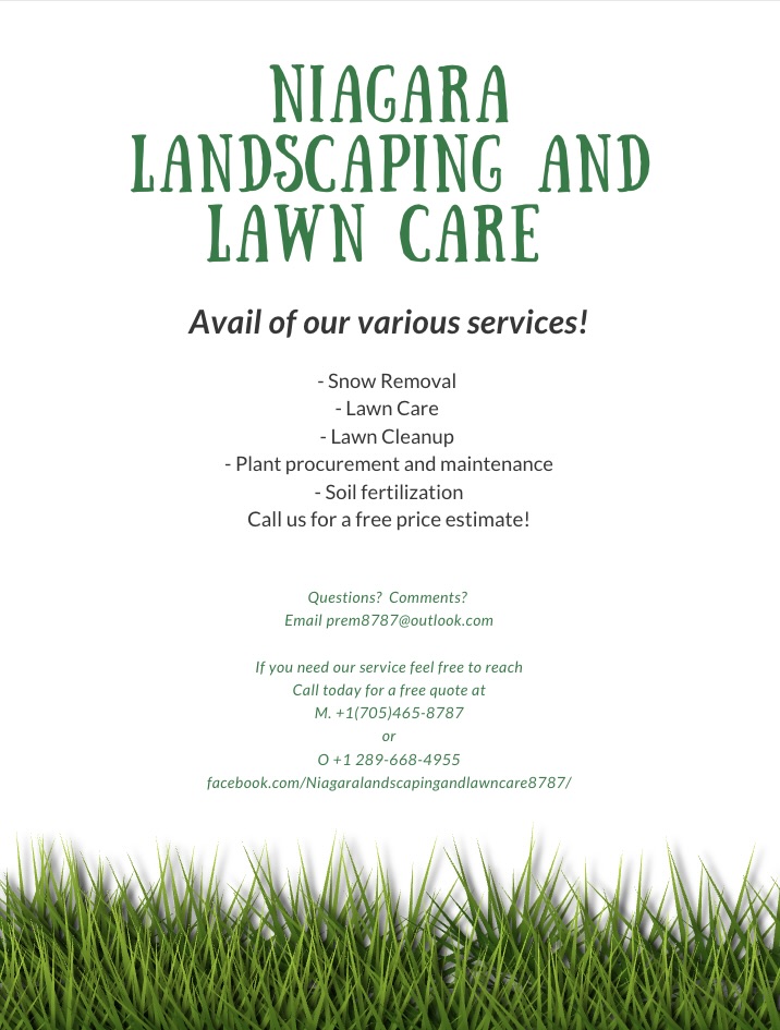 Niagara Landscaping and Lawn Care (NLLC) | 8418 Kelsey Cres UNIT 1, Niagara Falls, ON L2H 0E7, Canada | Phone: (705) 465-8787