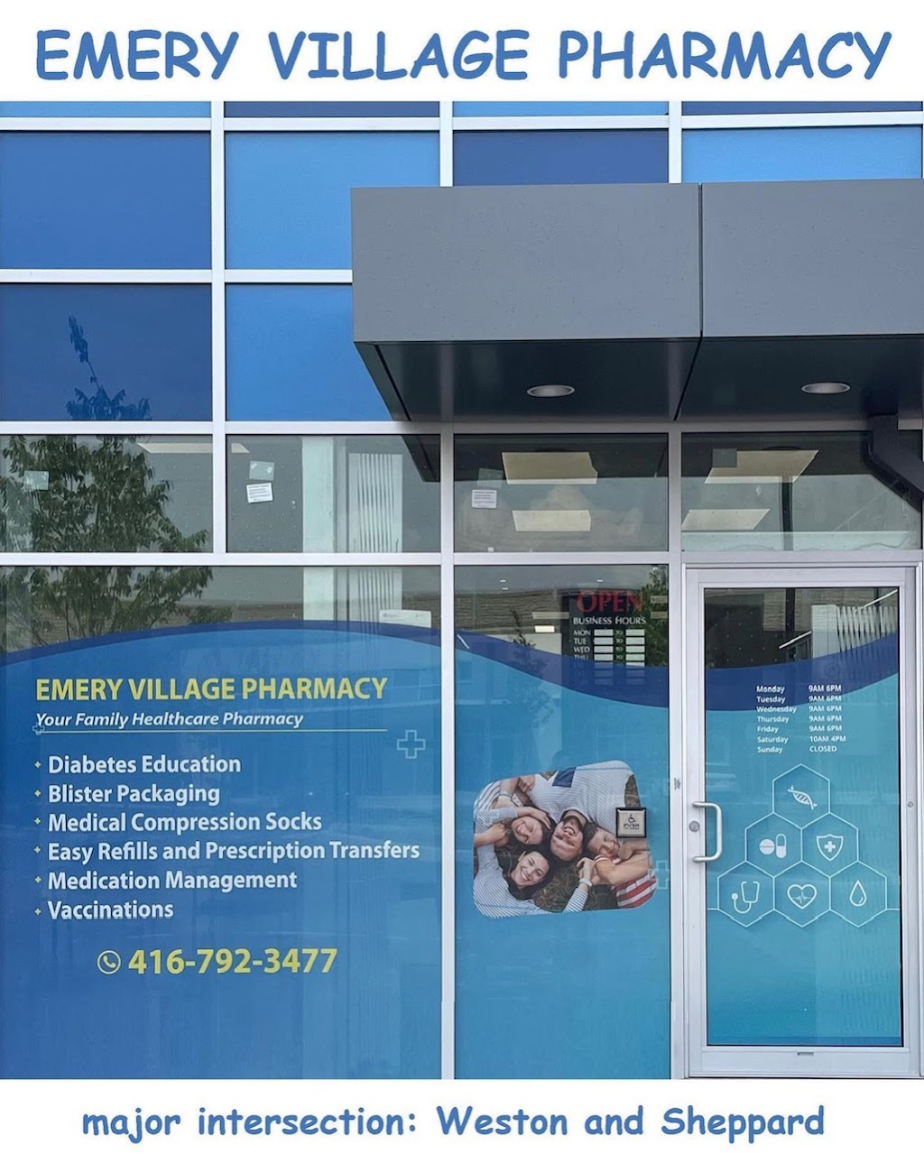 Emery Village Pharmacy | 39 Abraham Welsh Rd Unit C6, Toronto, ON M9M 0G6, Canada | Phone: (416) 792-3477