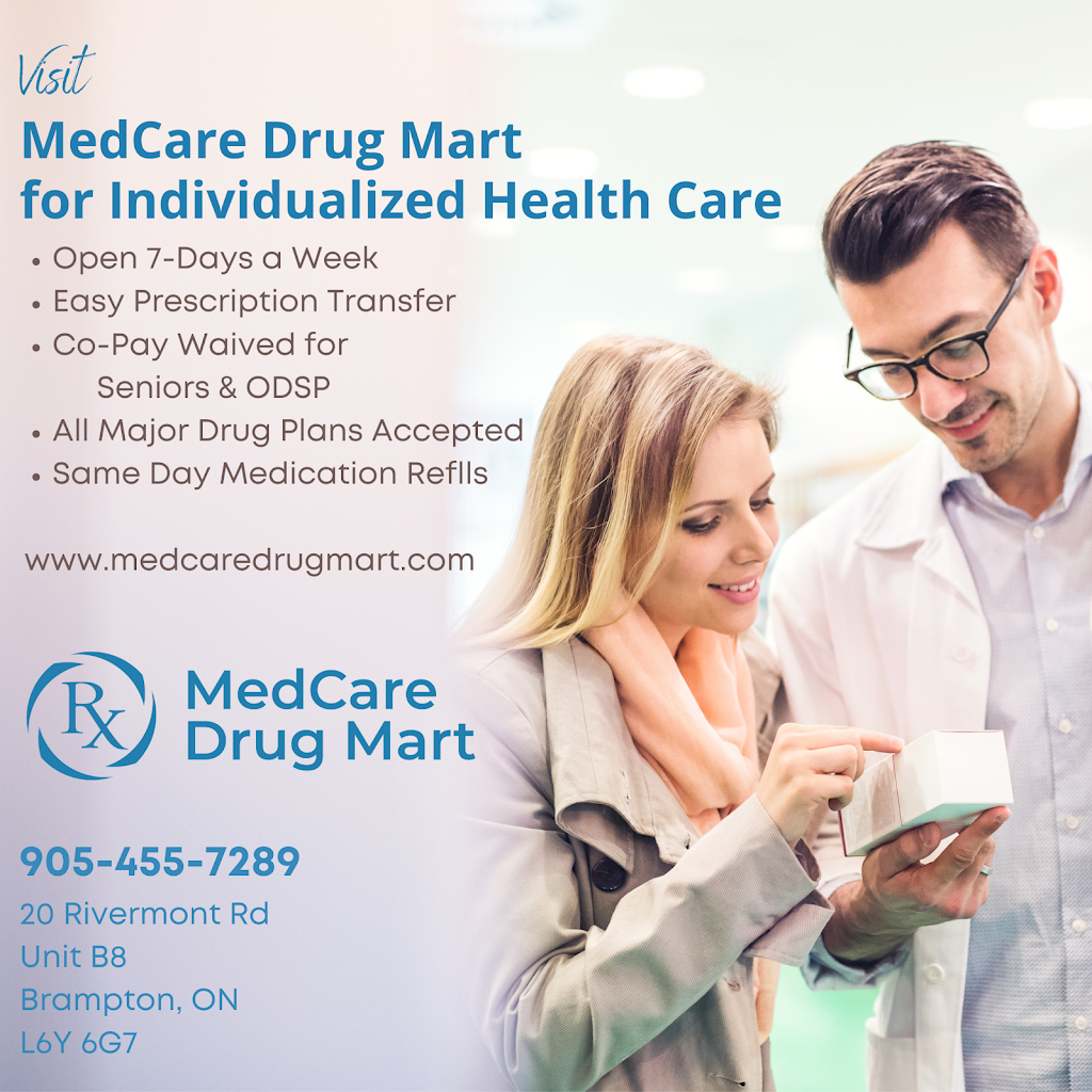 Rivermont Guardian Pharmacy (MedCare Drug Mart @ Rivermont Guard | 20 Rivermont Rd Unit B8, Brampton, ON L6Y 6G7, Canada | Phone: (905) 455-7289