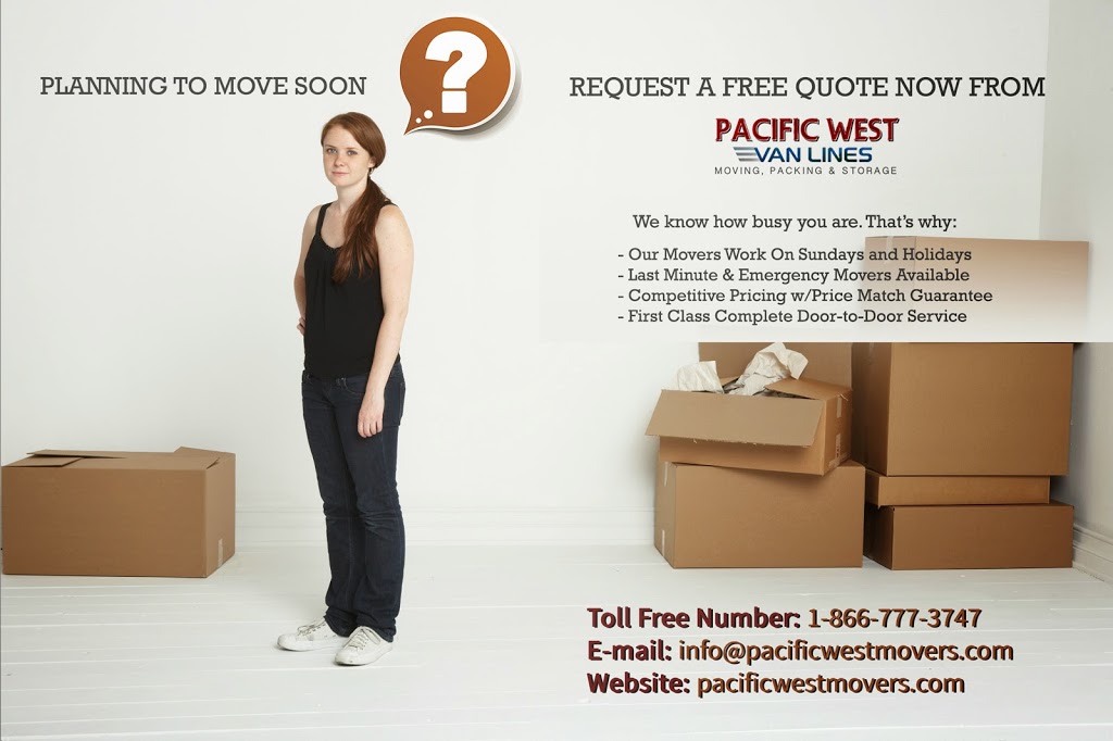 Pacific West Van Lines | 103-14273 Knox Way, Richmond, BC V6V 2Z4, Canada | Phone: (866) 777-3747