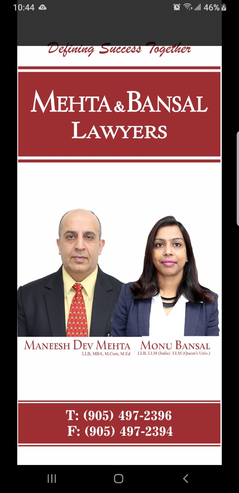 MEHTA & BANSAL LAWYERS | 28-831 Bovaird Dr W, Brampton, ON L6X 0T9, Canada | Phone: (905) 497-2396