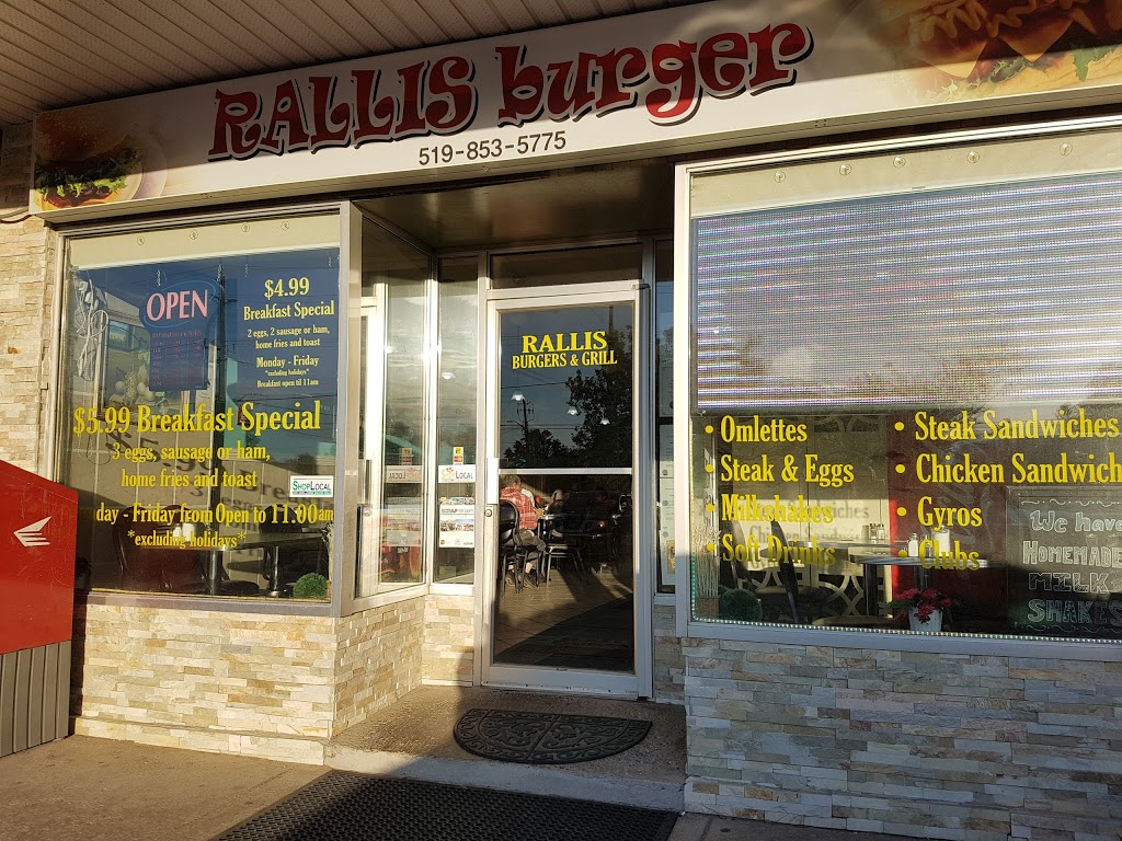 Rallis Burgers Family Restaurant | 294 Queen St, Acton, ON L7J 1P8, Canada | Phone: (519) 853-5775