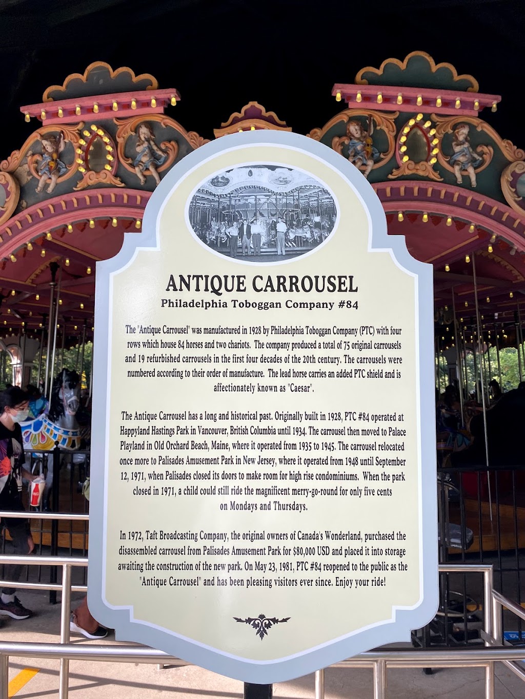 Antique Carousel | 1 Canadas Wonderland Drive, Maple, ON L6A 1S6, Canada | Phone: (905) 832-7000