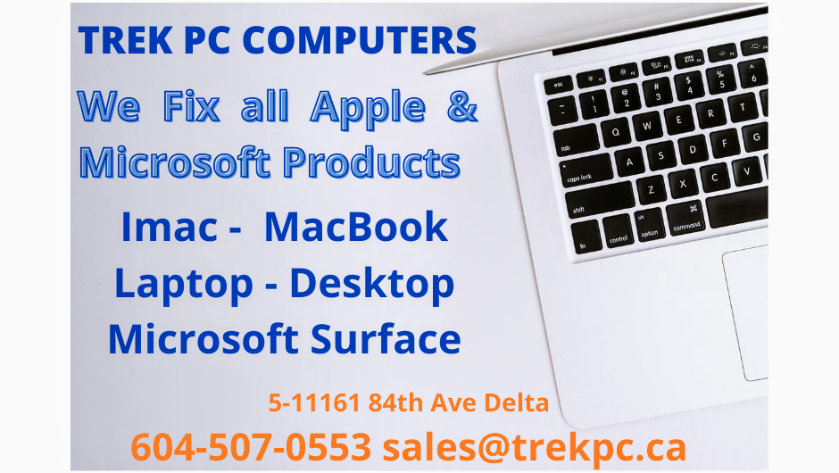 Trek PC Delta - Computer Repair - iMac, MacBook, Windows Repair | 11161 84 Ave #5, Delta, BC V4C 2K4, Canada | Phone: (604) 507-0553