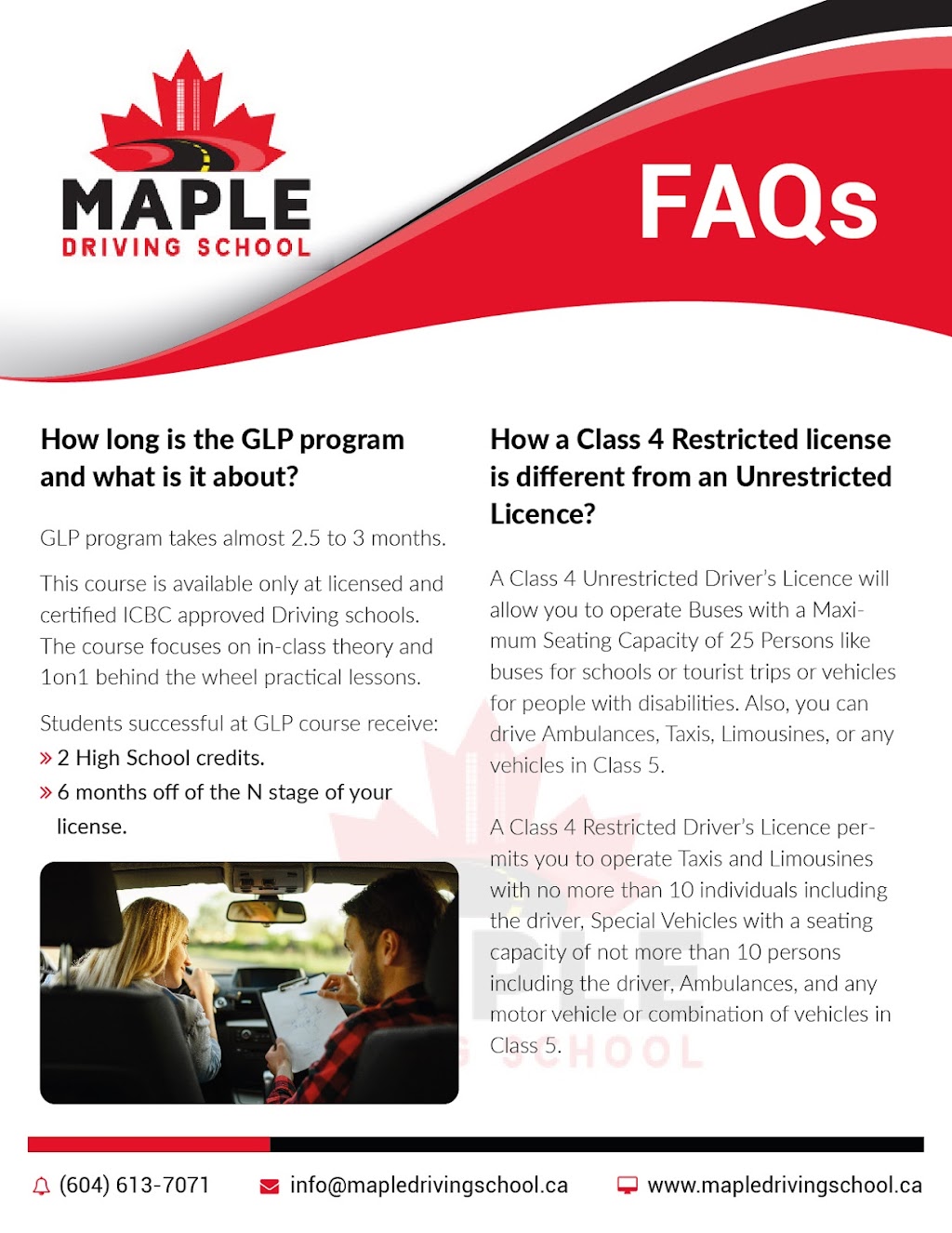 Maple Driving School Abbotsford | 32860 Capilano Pl, Abbotsford, BC V2S 7B4, Canada | Phone: (604) 613-7071
