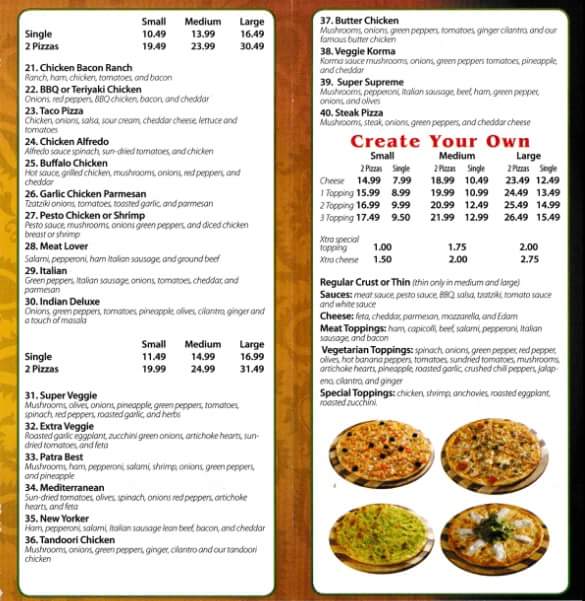 Patra Pizza & Curry House | 900 Gibsons Way Unit 13, Gibsons, BC V0N 1V6, Canada | Phone: (604) 886-7675