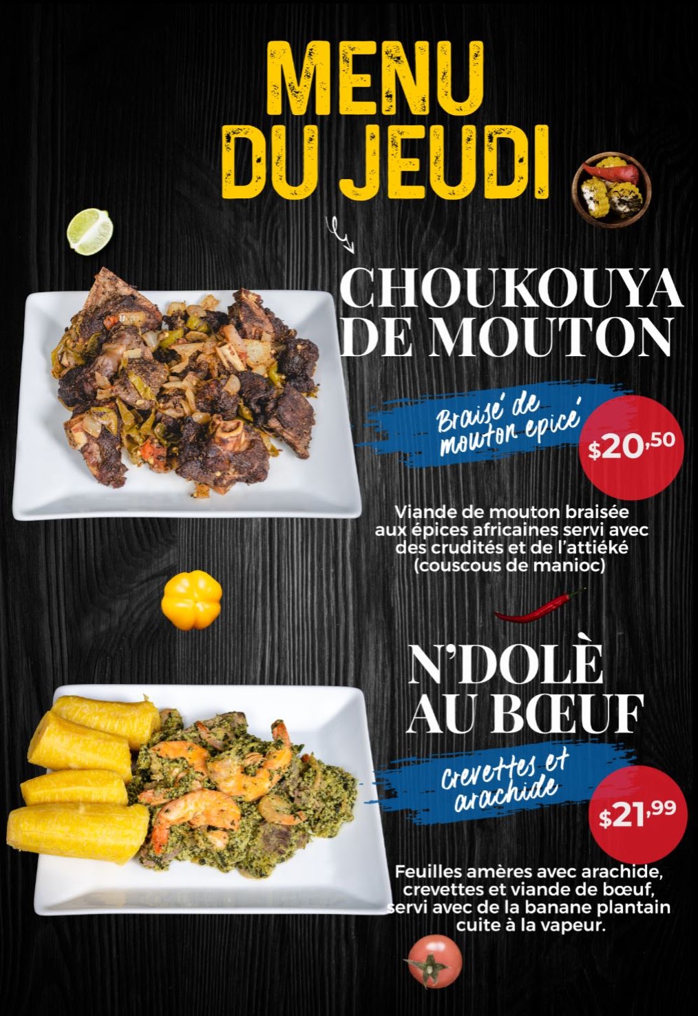 Restaurant AfricaKwabo - Drummondville | 217 Rue Saint-Marcel, Drummondville, QC J2B 2E4, Canada | Phone: (819) 461-2719