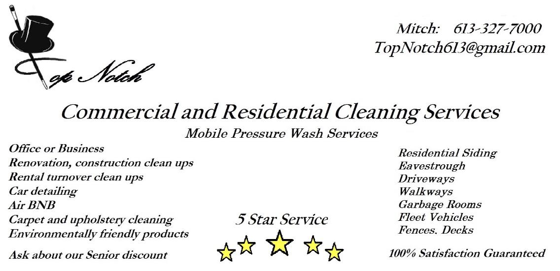 Top Notch Cleaning Services | 9 Bluegrass Dr, Kanata, ON K2M 1G2, Canada | Phone: (613) 327-7000