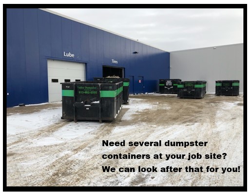 Valley Dumpster Inc. | 1665 Forest Lea Rd, Pembroke, ON K8A 6W6, Canada | Phone: (613) 602-5555