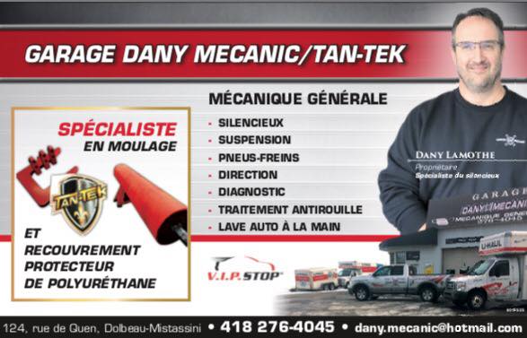 Garage Dany Mécanic | 124 Rue de Quen, Dolbeau-Mistassini, QC G8L 3T6, Canada | Phone: (418) 276-4045