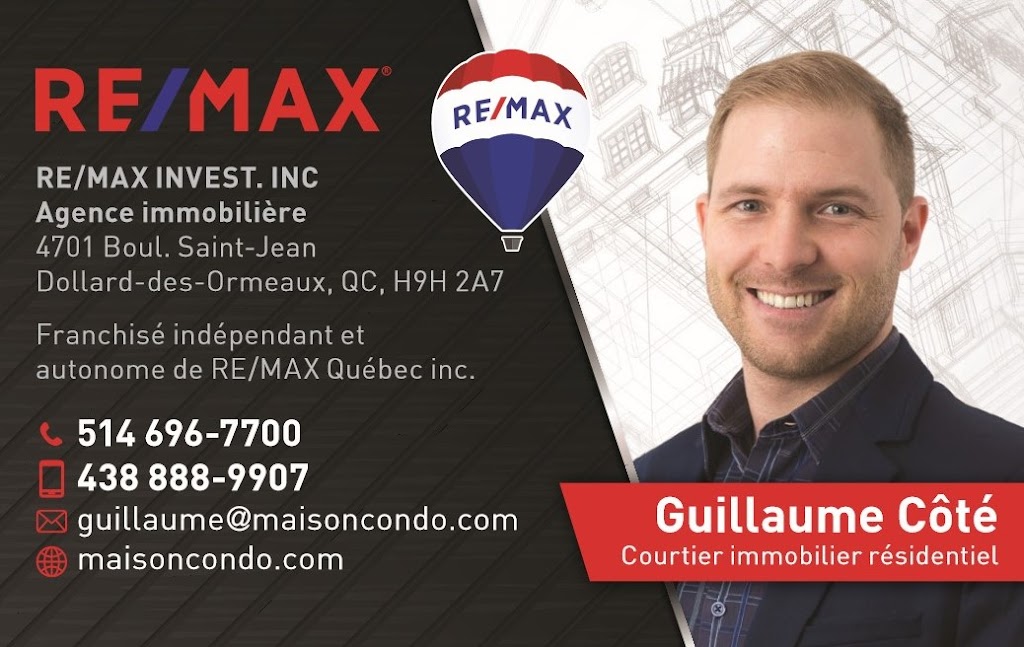 Guillaume Côté, Courtier Immobilier, RE/MAX Invest. | 62 Rue Roy, LÎle-Bizard—Sainte-Geneviève, QC H9E 1G1, Canada | Phone: (438) 888-9907