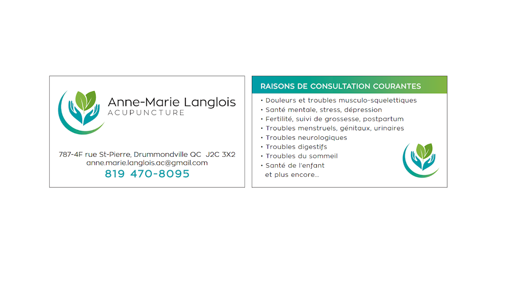 Acupuncture Anne-Marie Langlois | 395 Rue Cormier, Drummondville, QC J2C 2N3, Canada | Phone: (819) 470-8095