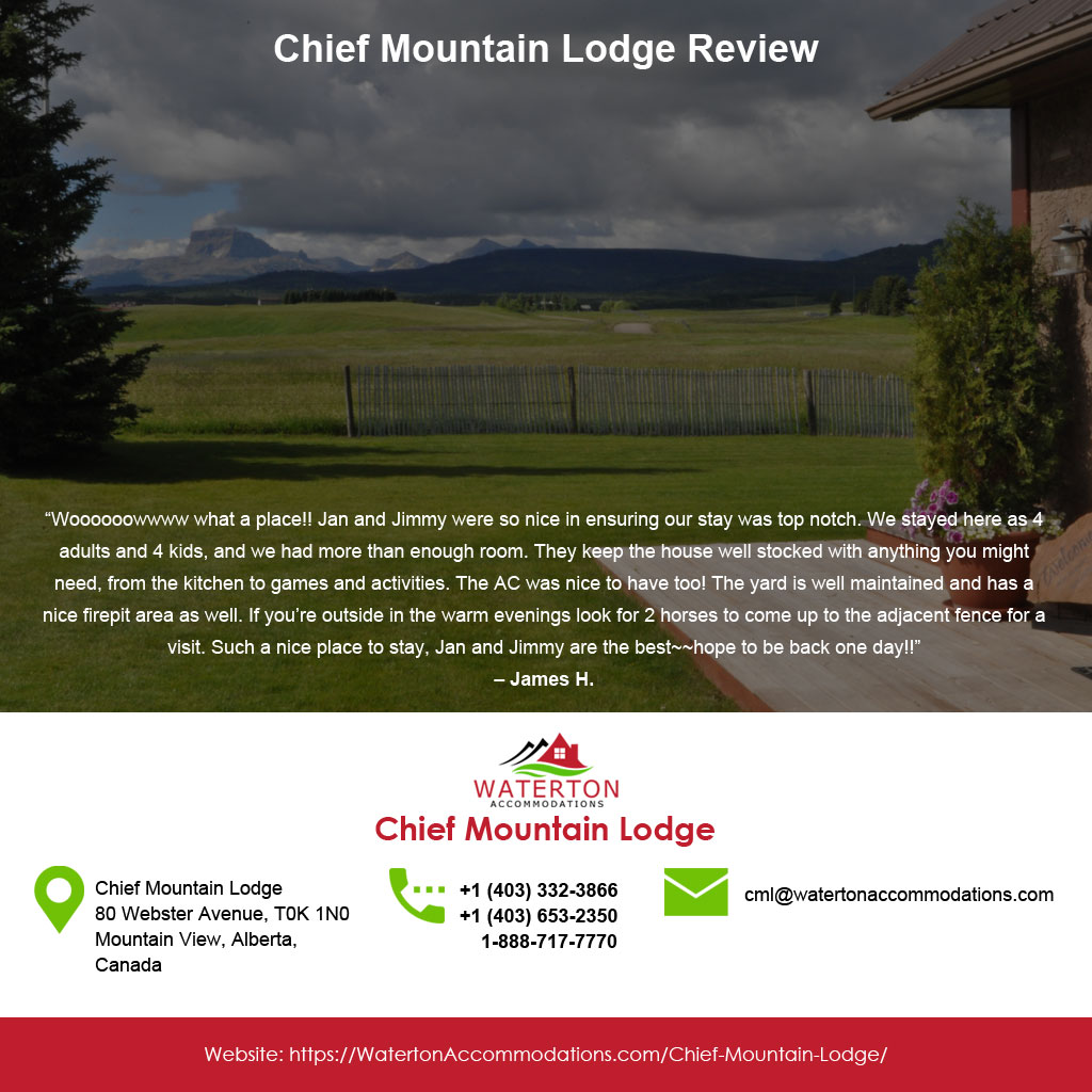 Chief Mountain Lodge | Box 126, 80 Webster Ave, Mountain View, AB T0K 1N0, Canada | Phone: (403) 332-3866