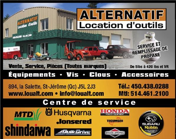 Alternatif Location DOutils inc. | 894 Boulevard de la Salette, Saint-Jérôme, QC J5L 2J3, Canada | Phone: (450) 438-0288