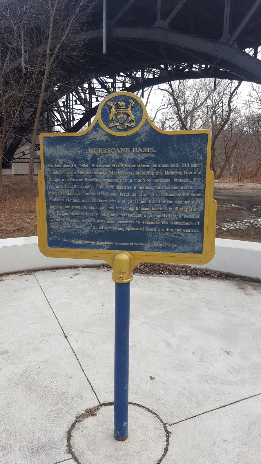 Hurricane cane Hazel Memorial | Old Mill, Toronto, ON M8X 2Z7, Canada