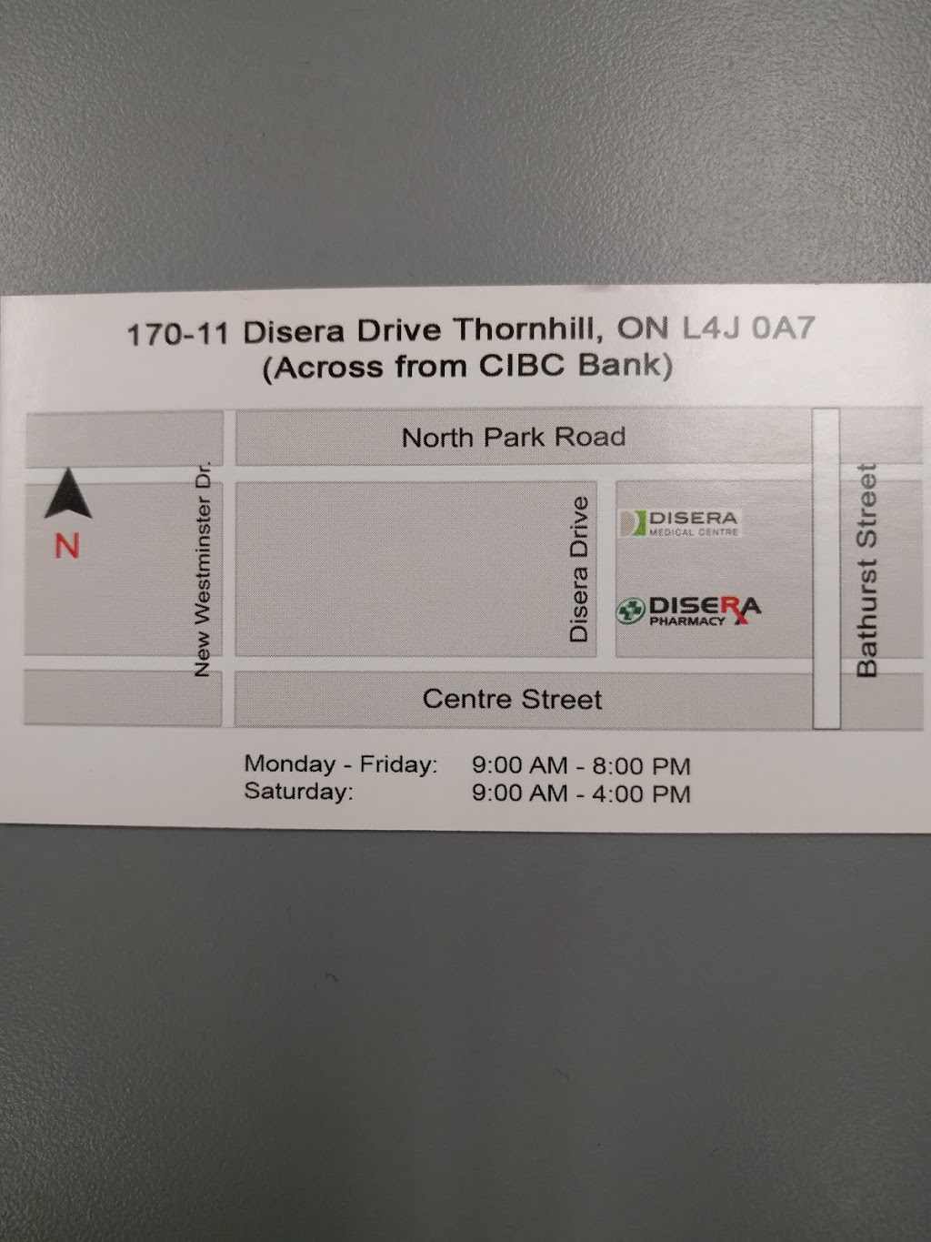 Disera Pharmacy/Drugstore | 11 Disera Dr, Thornhill, ON L4J 0A7, Canada | Phone: (905) 882-2424