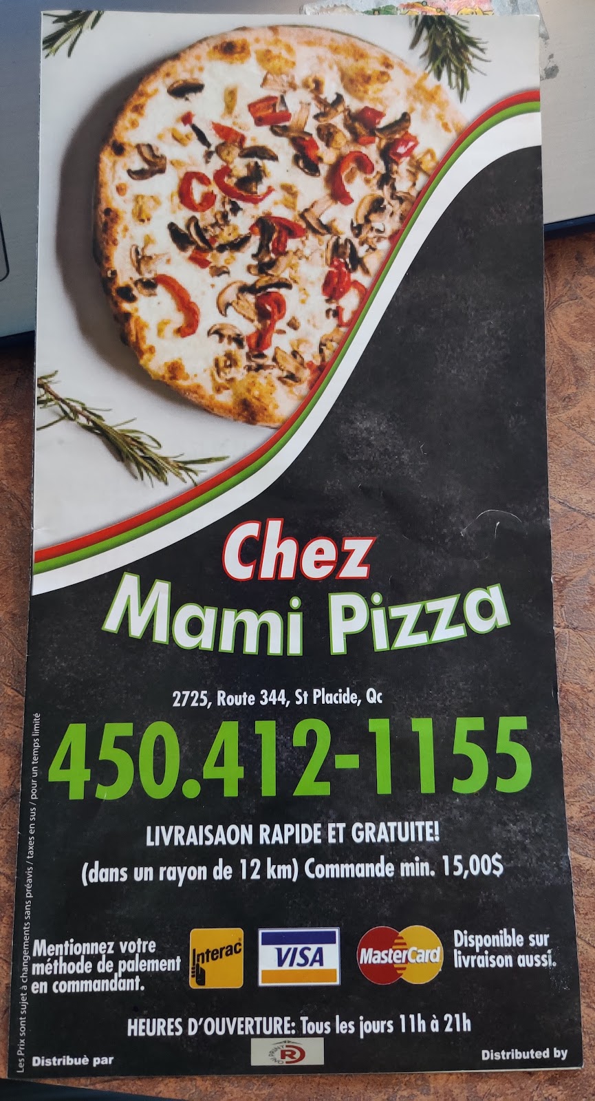 Chez Mami Pizza | 2725 QC-344, Saint-Placide, QC J0V 2B0, Canada | Phone: (450) 412-1155