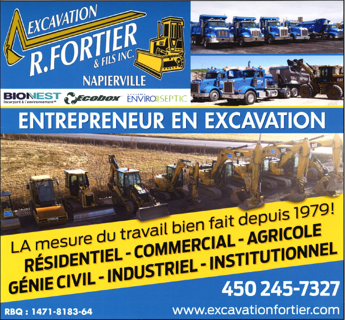 Excavation R Fortier & Fils Inc | 395 Rang des Patriotes N, Napierville, QC J0J 1L0, Canada | Phone: (450) 245-7327