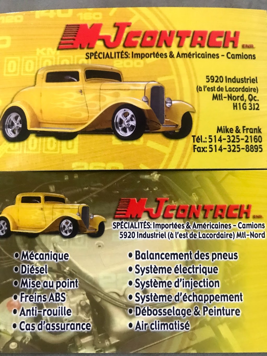 Garage MJ Contach | 5920 Bd Industriel, Montréal-Nord, QC H1G 3J2, Canada | Phone: (514) 325-2160