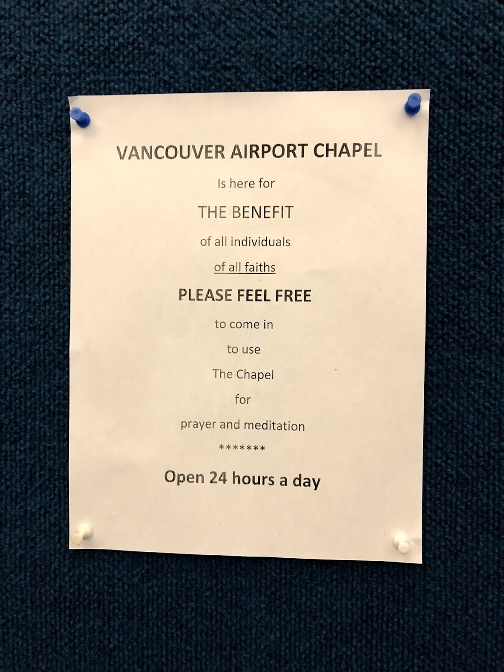 Vancouver Airport Chaplaincy | 3211 Grant McConachie Way, Richmond, BC V7B 0A4, Canada | Phone: (604) 303-3010