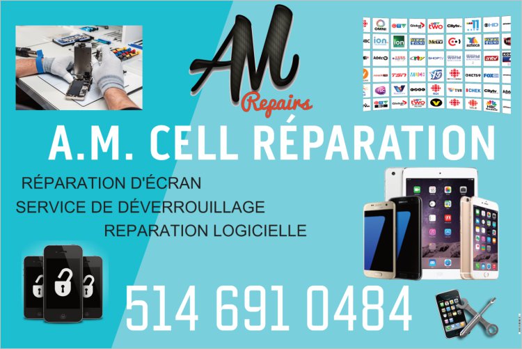 A.M. Cell Réparation | 3231 Bd Cartier O, Laval, QC H7V 1J8, Canada | Phone: (514) 377-7800