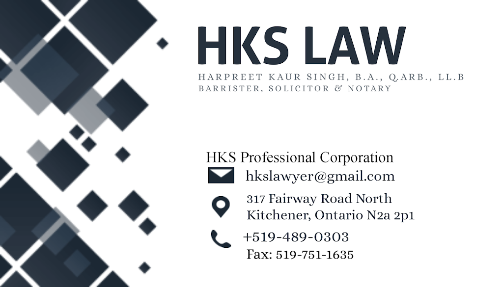 HKS Law | 317 Fairway Rd N, Kitchener, ON N2A 2P1, Canada | Phone: (519) 489-0303