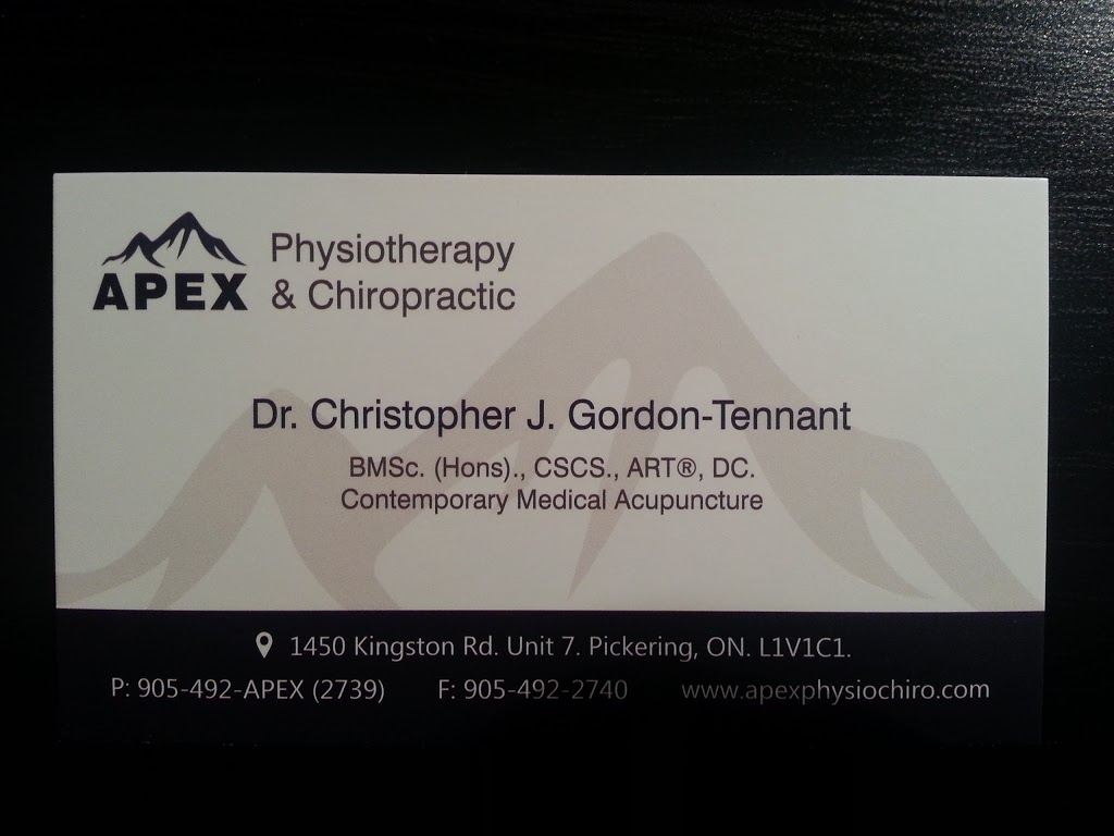 Apex Physiotherapy & Chiropractic | 1450 Kingston Rd #7, Pickering, ON L1V 1C1, Canada | Phone: (905) 492-2739