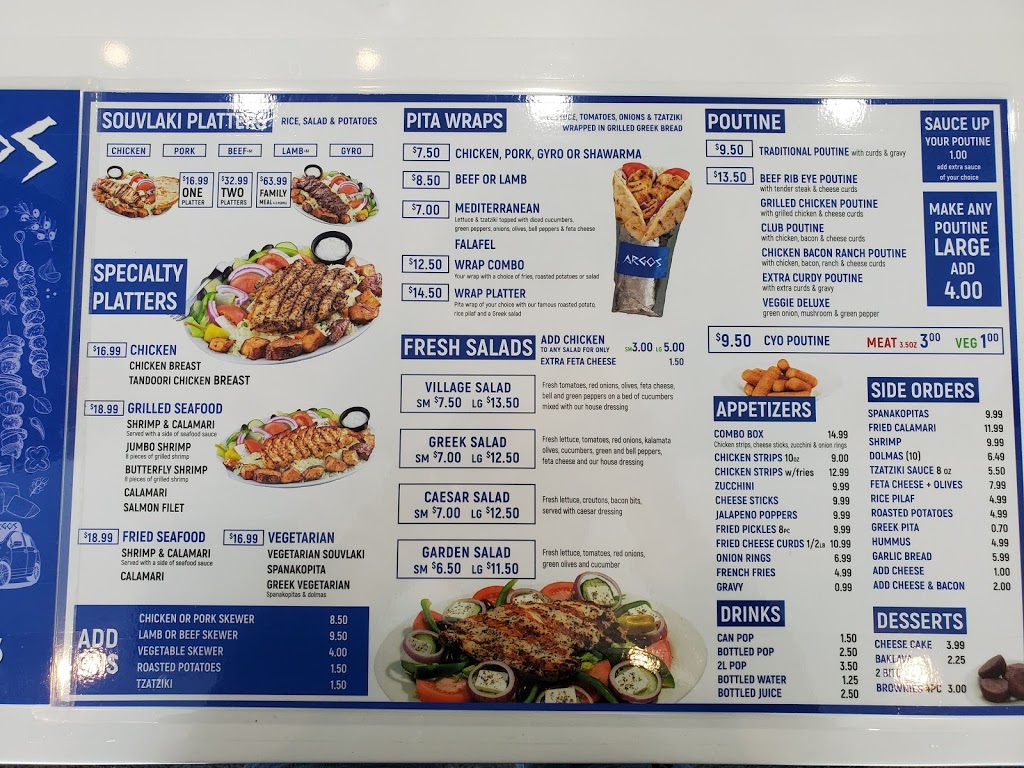 Argos Greek & Pizza | 34 Highbury Park Dr Unit C5, Nepean, ON K2J 5C6, Canada | Phone: (613) 825-7755