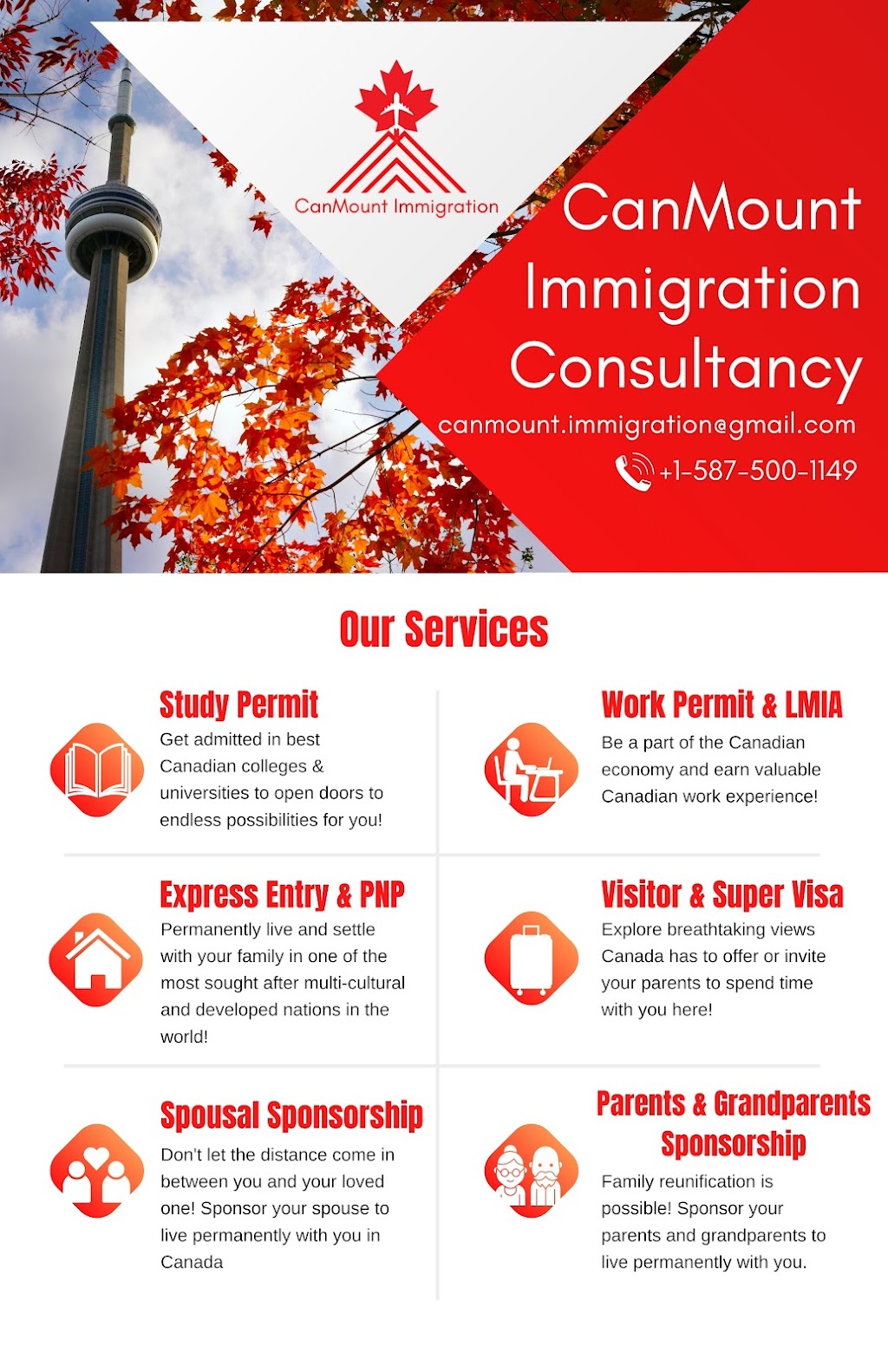 CanMount Immigration Consultancy | 188 Copperpond Rd SE, Calgary, AB T2Z 0X1, Canada | Phone: (587) 500-1149