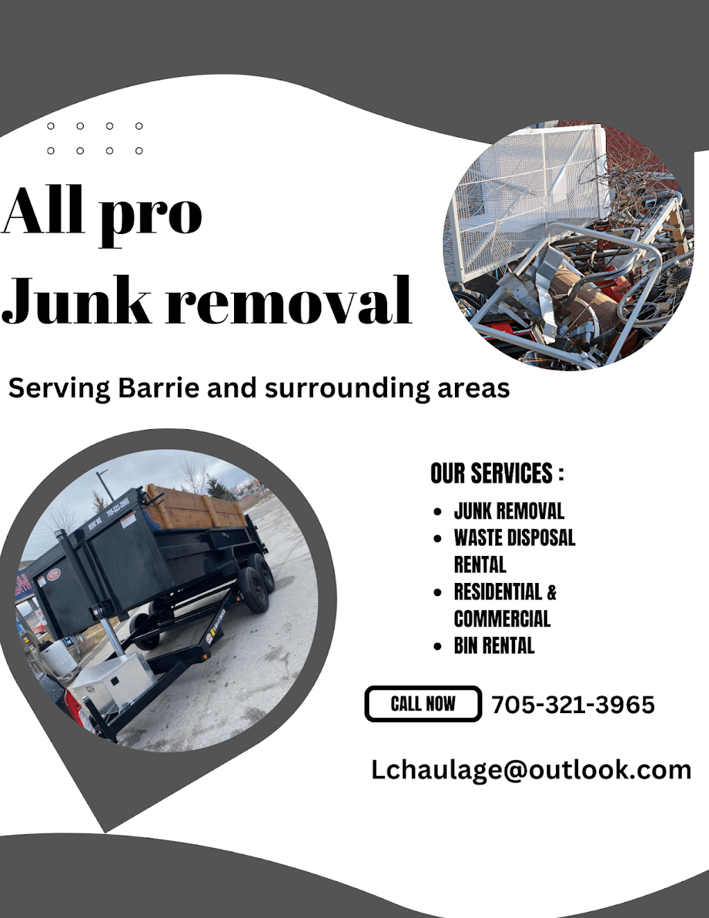 ALL PRO junk removal | 75 White Crescent, Barrie, ON L4N 5Z9, Canada | Phone: (705) 321-3965