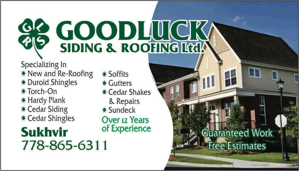 Goodluck Siding & Roofing Ltd | 14760 84a Ave, Surrey, BC V3S 6Z6, Canada | Phone: (778) 865-6311