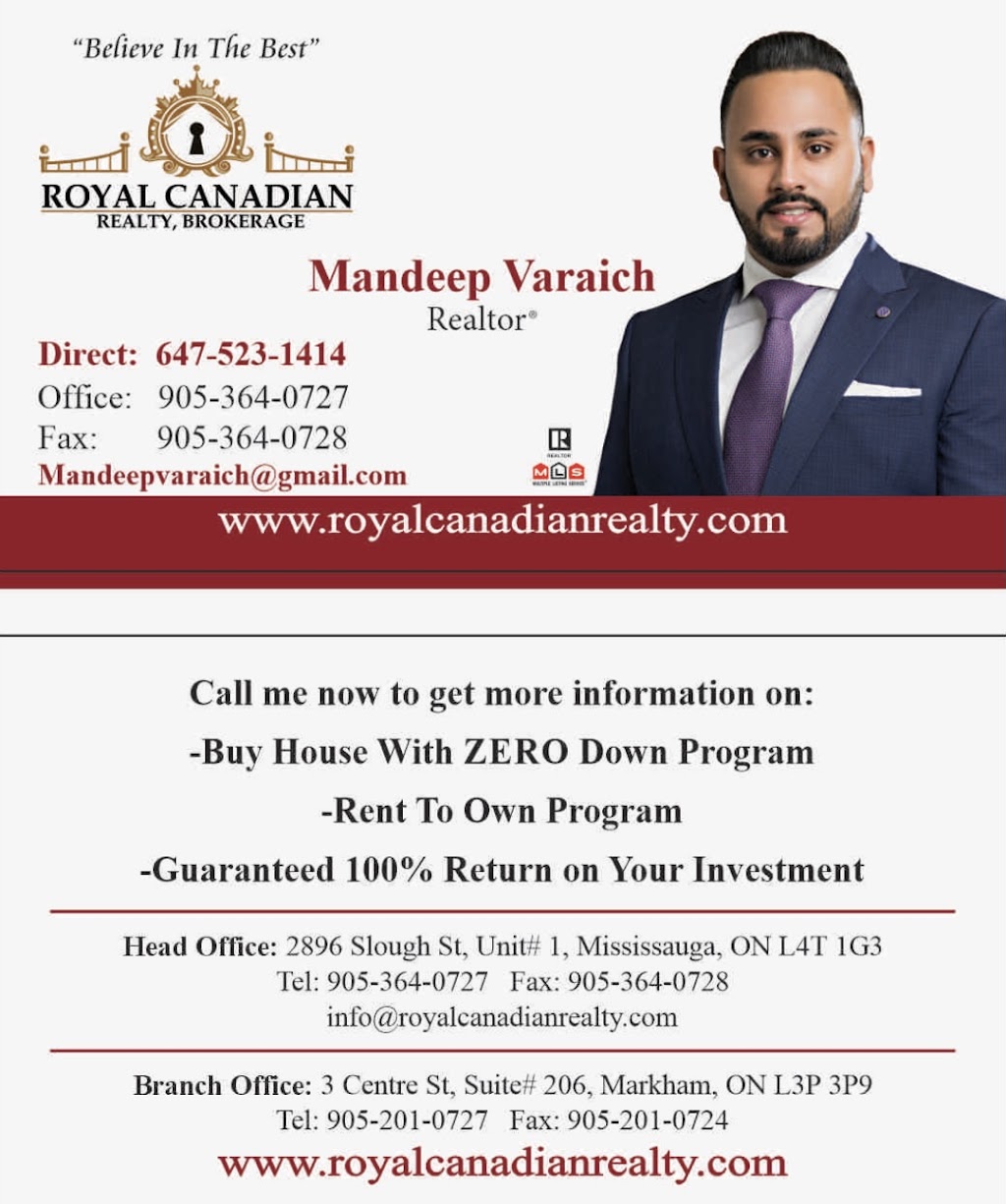 Mandeep Varaich - Realtor | MV, 2896 Slough St Unit 1, Mississauga, ON L4T 1G3, Canada | Phone: (647) 523-1414