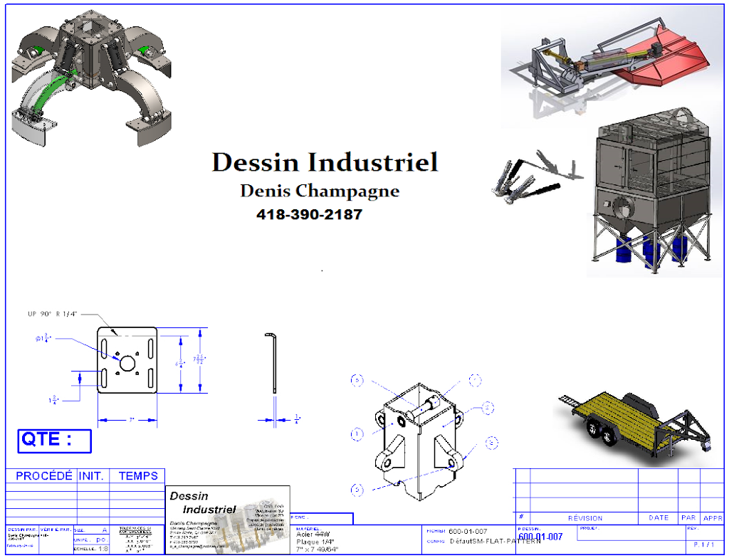 Dessin Industriel Denis Champagne | 184 Rang St Étienne N, Sainte-Marie, QC G6E 3A7, Canada | Phone: (418) 390-2187