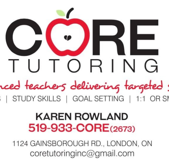 Core Tutoring | 1124 Gainsborough Rd, London, ON N6H 5N1, Canada | Phone: (519) 933-2673