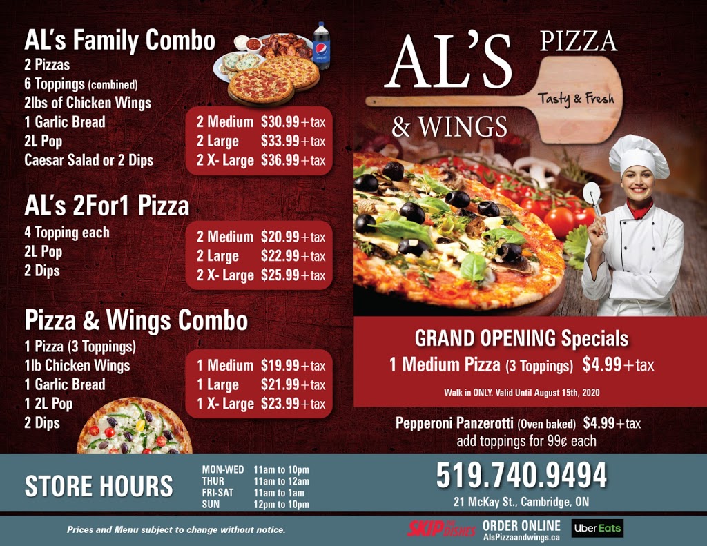 Als pizza & wings | 21 McKay St, Cambridge, ON N1R 4G2, Canada | Phone: (519) 740-9494