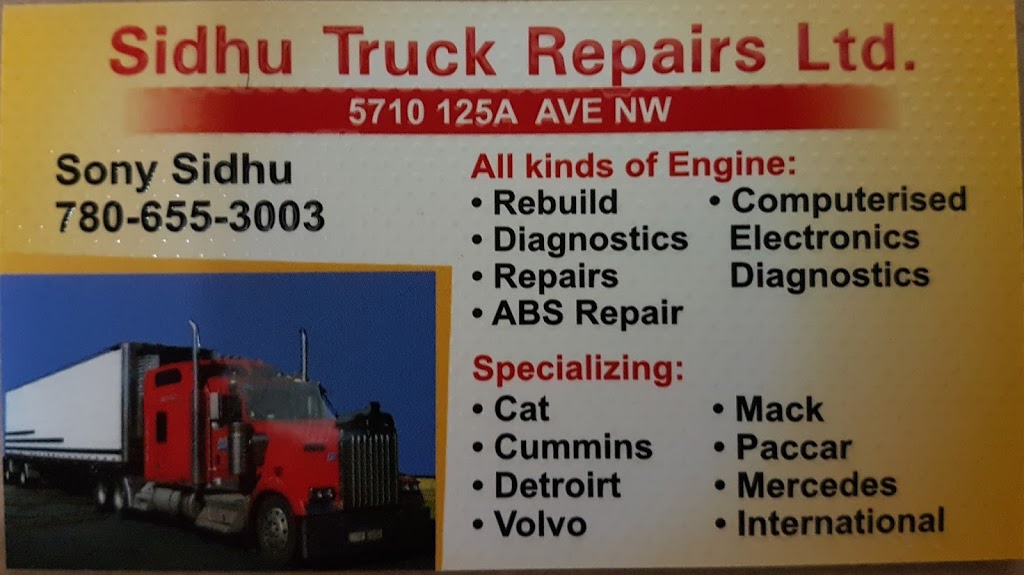 SIDHU TRUCK REPAIRS LTD. | 5710 125a Ave NW, Edmonton, AB T5W 1V3, Canada | Phone: (780) 655-3003