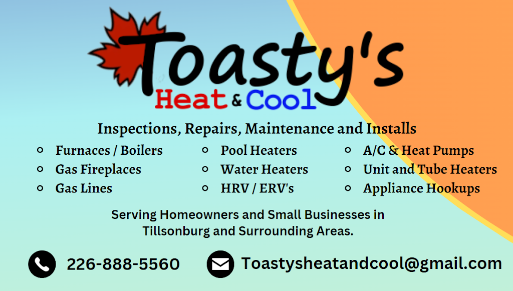 Toastys Heat and Cool | 431984 Westtown Line, Tillsonburg, ON N4G 2T6, Canada | Phone: (226) 888-5560