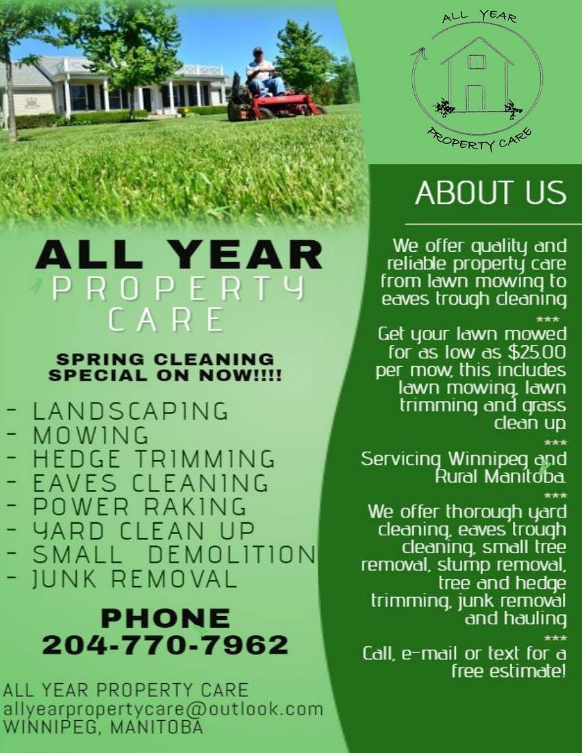 All Year Property Care | 2 Merriwood Ave, Winnipeg, MB R2V 2P4, Canada | Phone: (204) 770-7962