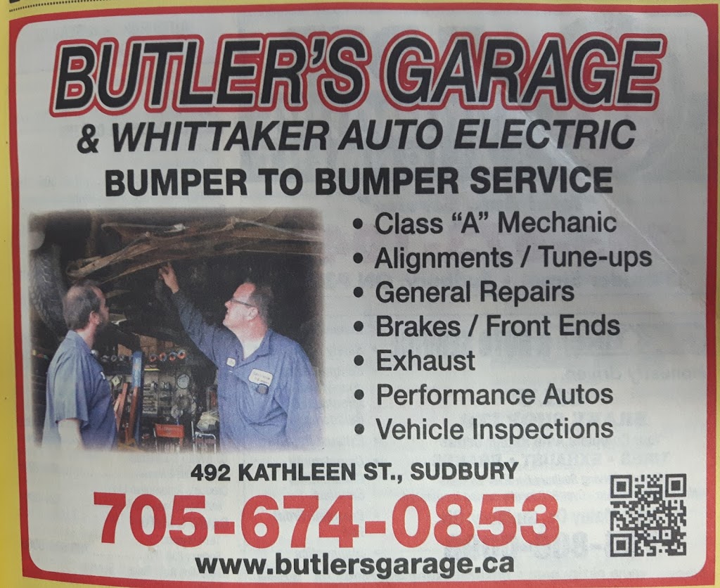 Butlers Garage | 492 Kathleen St, Sudbury, ON P3C 2N9, Canada | Phone: (705) 674-0853