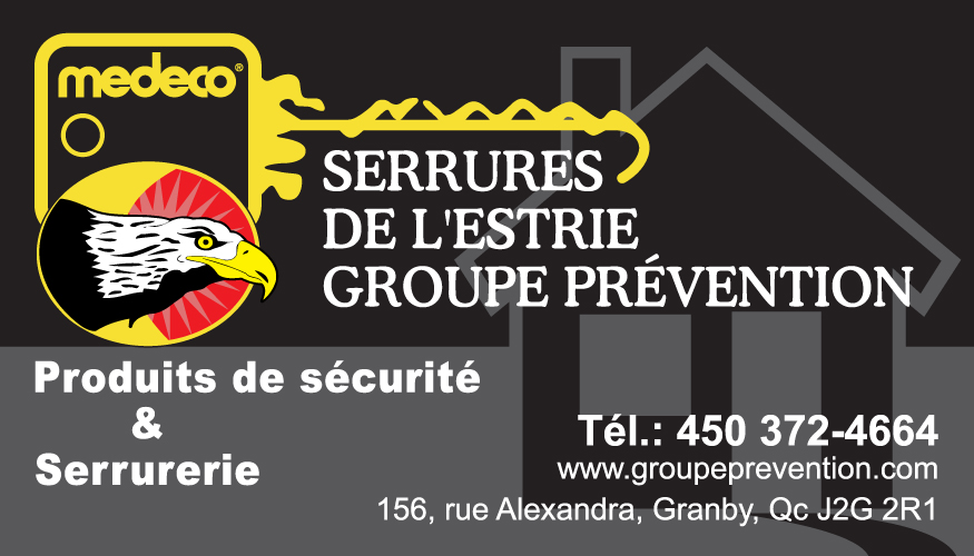 Serrures de LEstrie, Groupe Prévention | 156 Rue Alexandra, Granby, QC J2G 2R1, Canada | Phone: (450) 372-4664