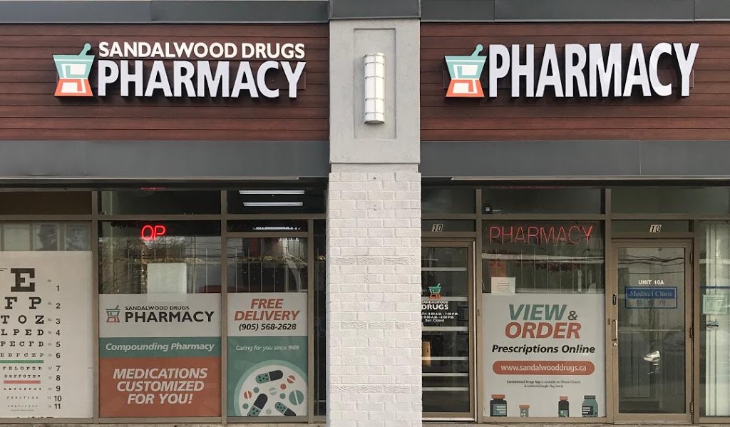 Sandalwood Drugs Compounding Pharmacy | 30 Eglinton Ave W #10B, Mississauga, ON L5R 3E7, Canada | Phone: (905) 568-2628