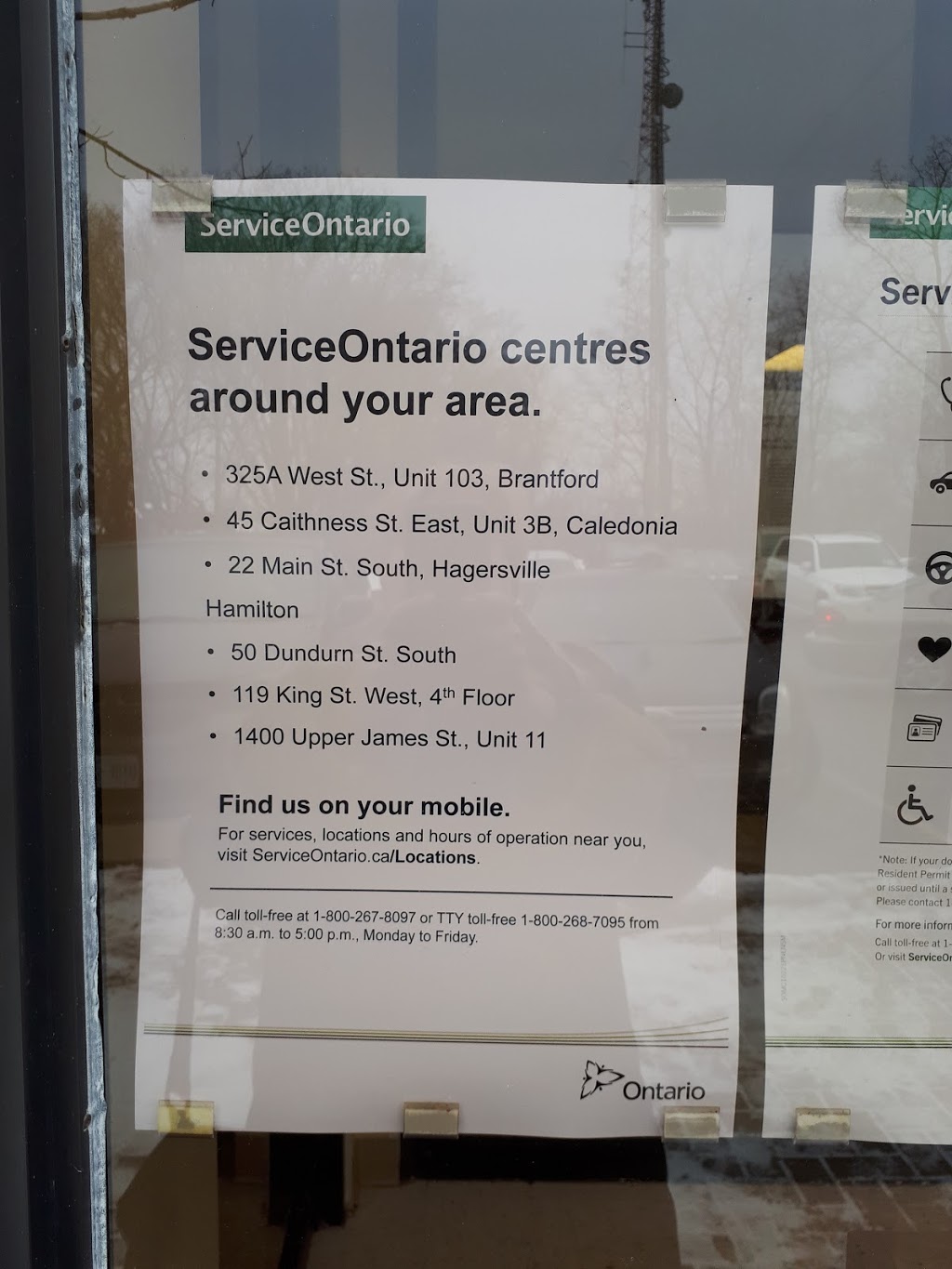 ServiceOntario | 325A West St Unit103, Brantford, ON N3R 3V6, Canada | Phone: (519) 753-0352