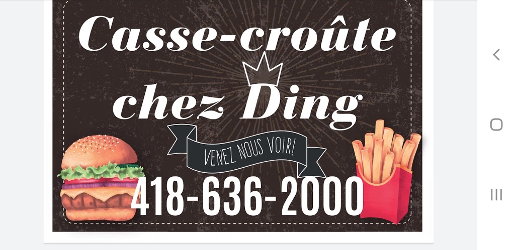 Casse-croûte chez Ding | 127 Rue de la Fabrique, Saint-Luc-de-Bellechasse, QC G0R 1L0, Canada | Phone: (418) 636-2000